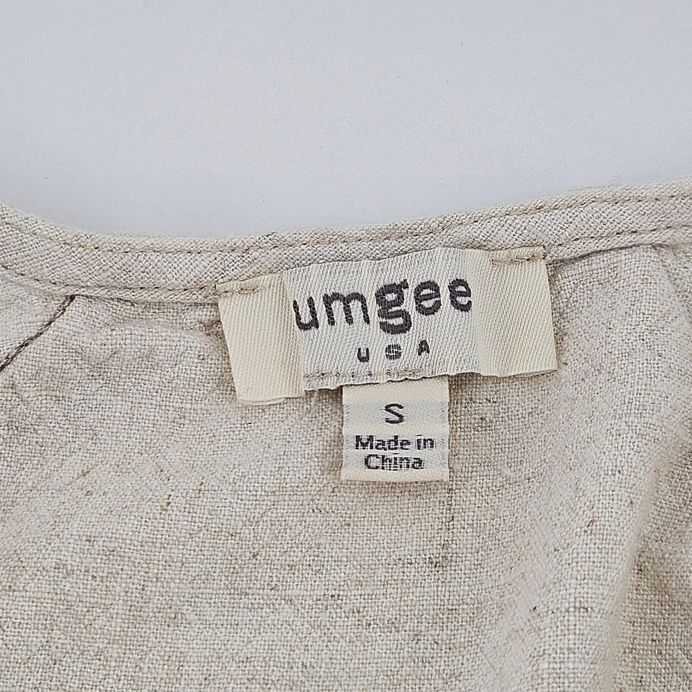 Boho Umgee Neutral Tunic Dress Fringe Casual Size S Cowgirl Western Capsule‎ - Picture 3 of 7